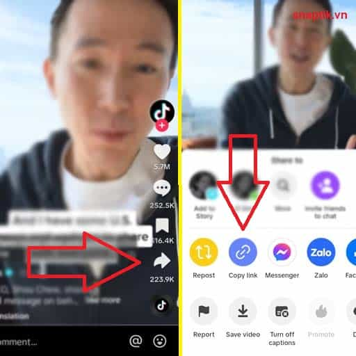 Vào ứng dụng Tiktok (Douyin) và Sao chép liên kết video